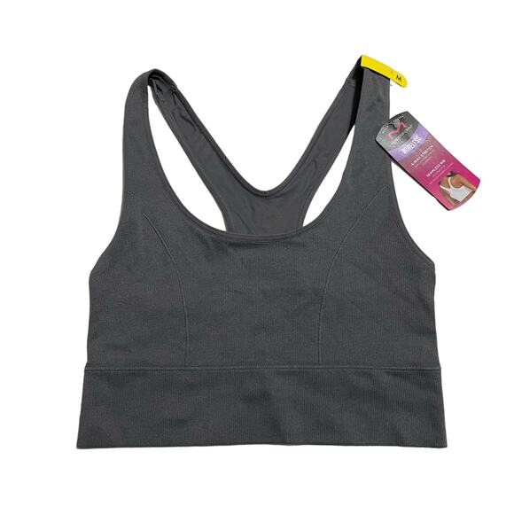 Maidenform Womens Size Medium Gray Pure Comfort Feel Good Crop Tank Bra DM2304 - Picture 4 of 8